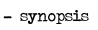 Synopsis